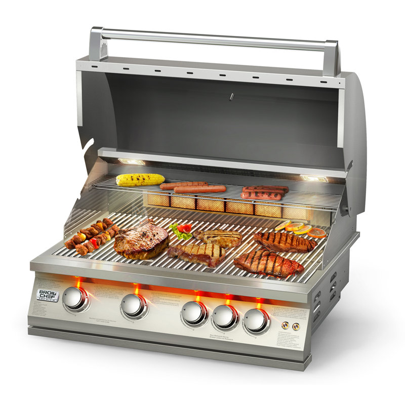 BroilChef 4 Burner Built In Gas Grill & Reviews | Wayfair BBQ Conversion to Gas